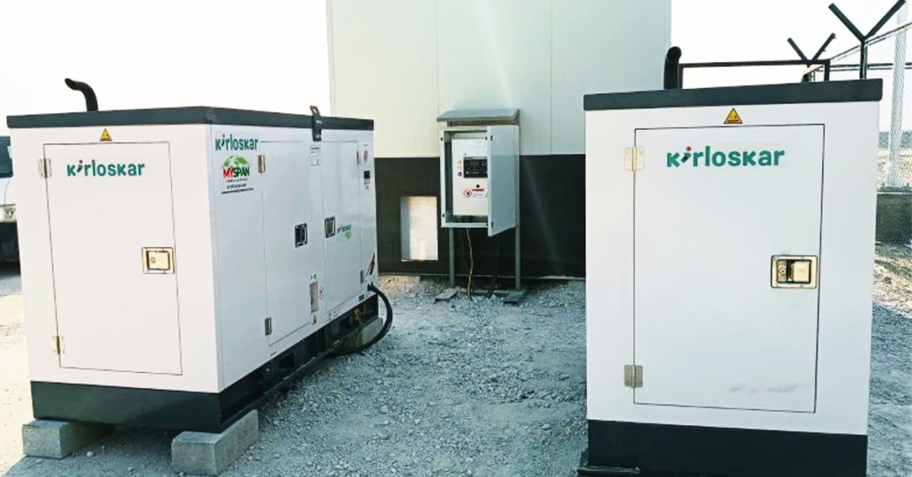 Kirloskar diesel generators with automatic transfer switch panels for backup power in the UAE